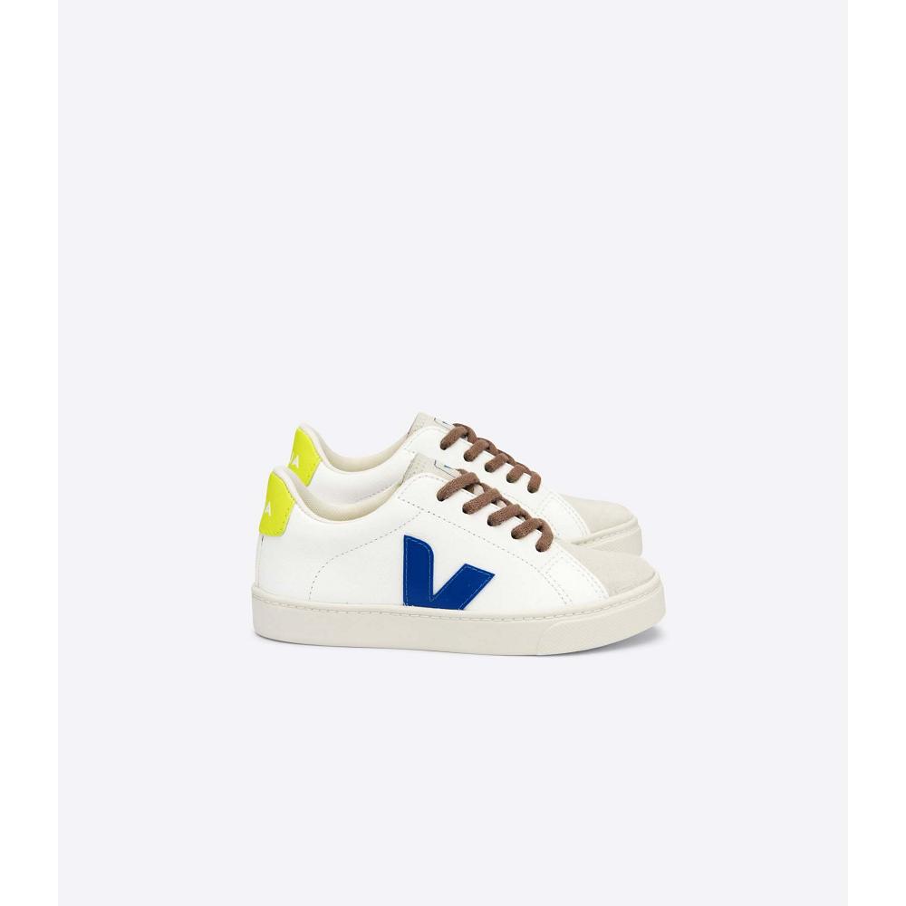 Kids\' Veja ESPLAR LACES CHROMEFREE Shoes White/Blue | SG 733ILH